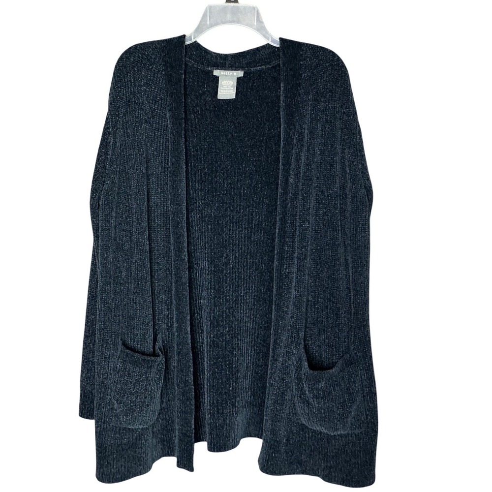 Matty M Navy Chenille Cardigan‎ XXL Open Front Soft Cozy Minimalist